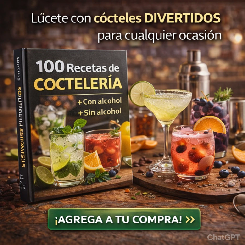 100 Recetas de Coctelería de CON y SIN ALCOHOL