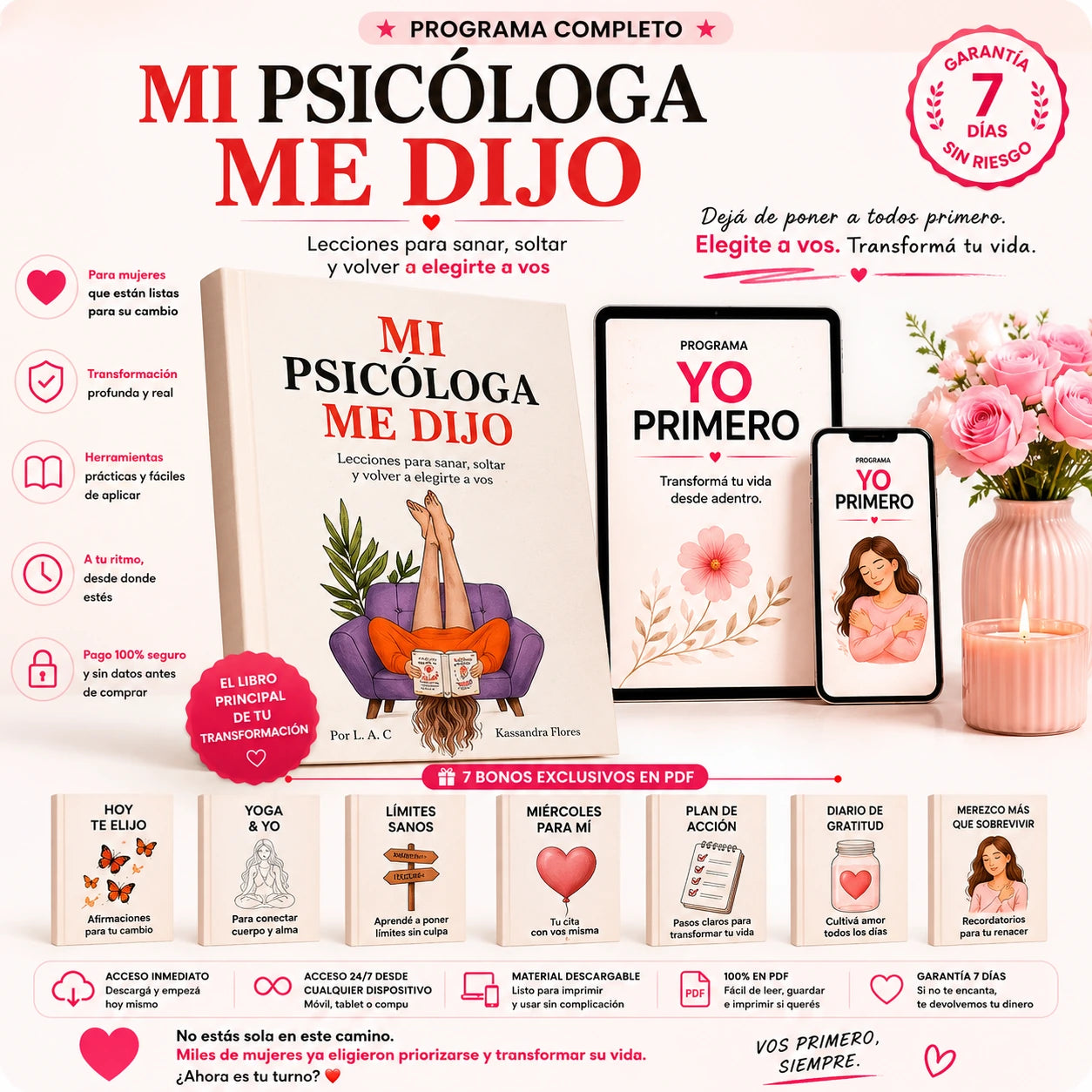 Ebook "Mi Psicologa Me Dijo" + 7 BONOS | Programa: Yo Primero
