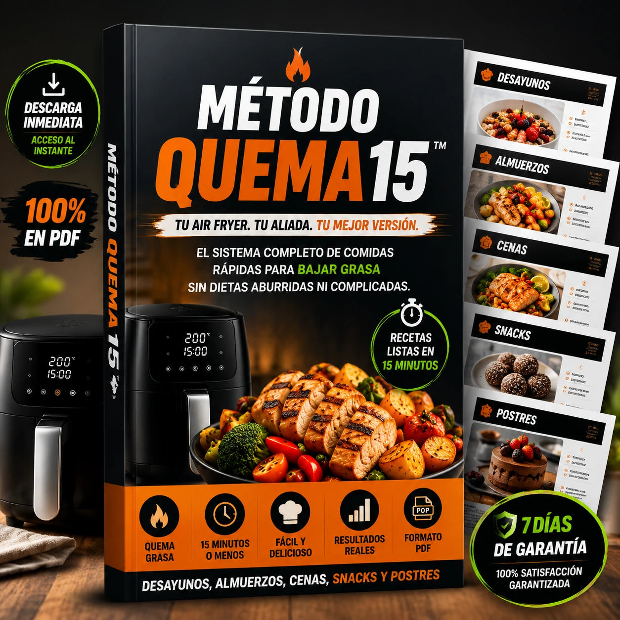 Metodo Quema 15 | +200 Recetas para Airfryer