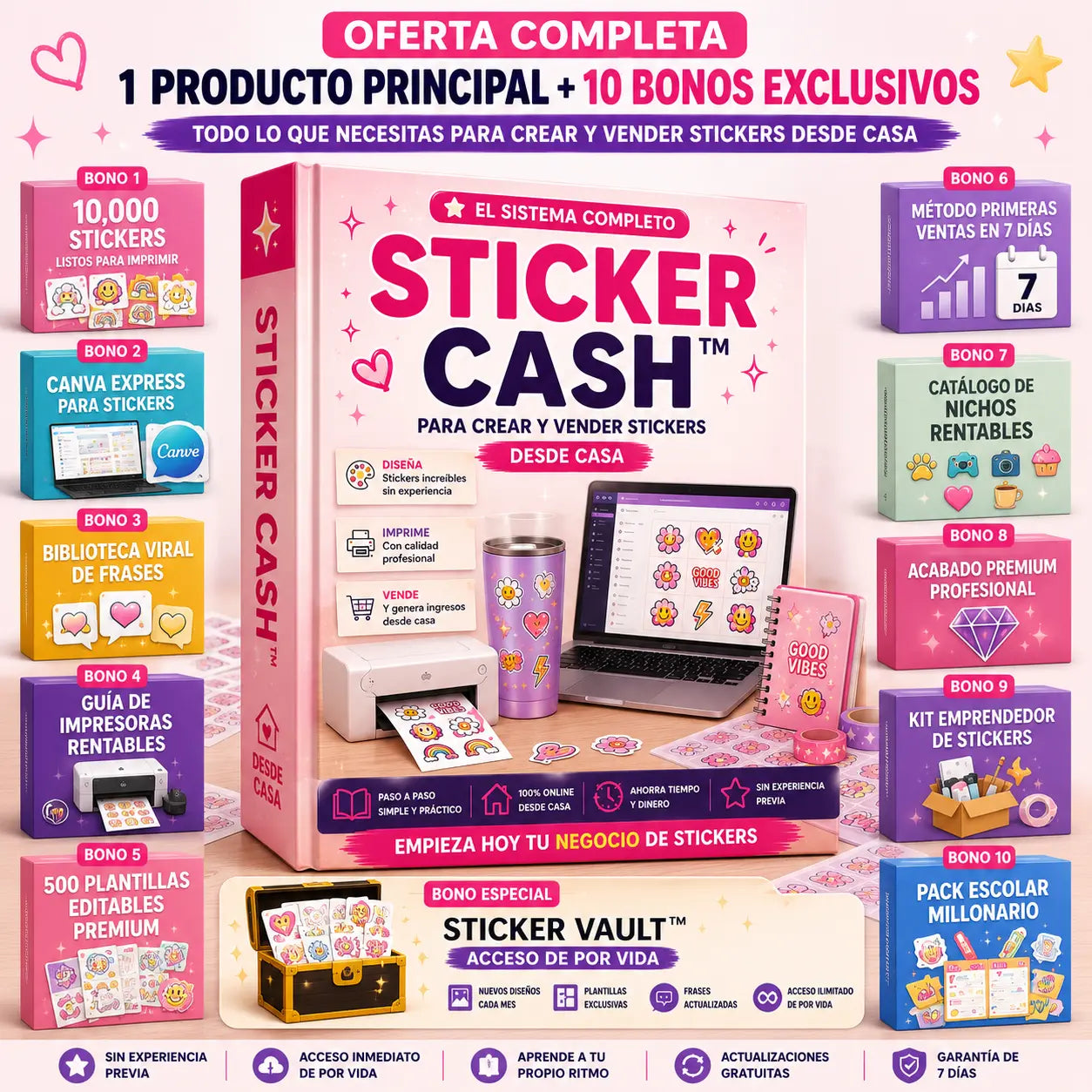 Sticker Cash + 10 Bonos